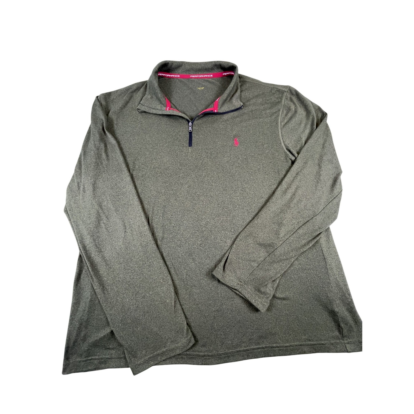 Polo Ralph Lauren Pullover Mens Xl Green Performance Quarter Zip Golf Heathered